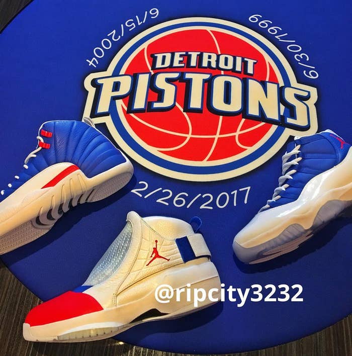 Rip Hamilton Air Jordan 11, 12 &amp; 19 Detroit Pistons PE