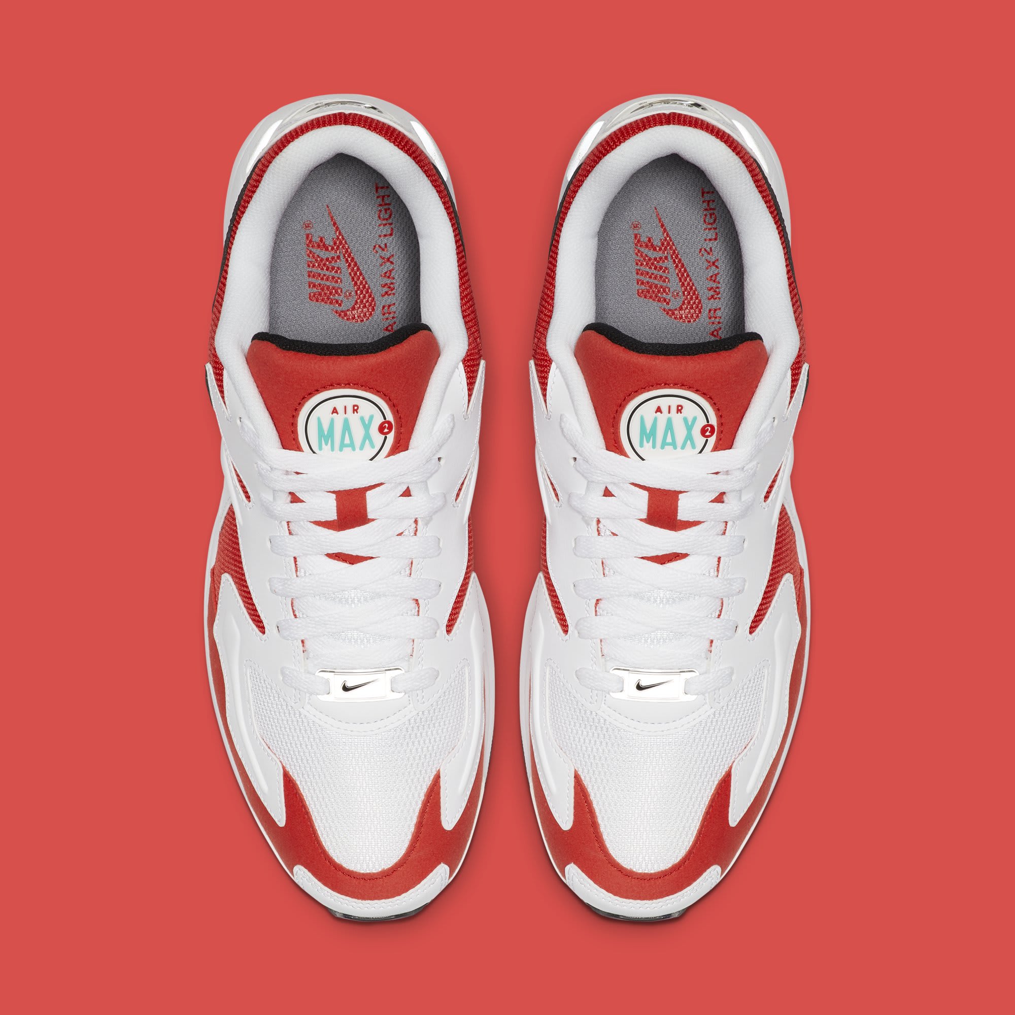Nike Air Max2 Light &#x27;White/Black-Habanero Red-Cool Grey&#x27; AO1741-101 (Top)
