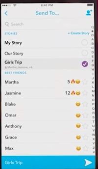 snapchat custom stories in your feed