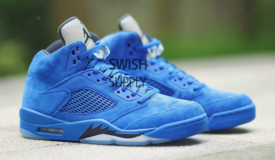Jordan 5s shop blue suede