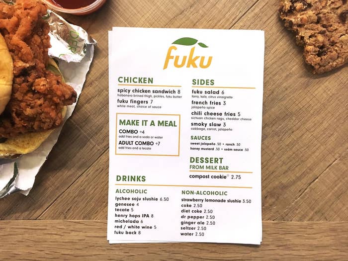 Momofuku Menu