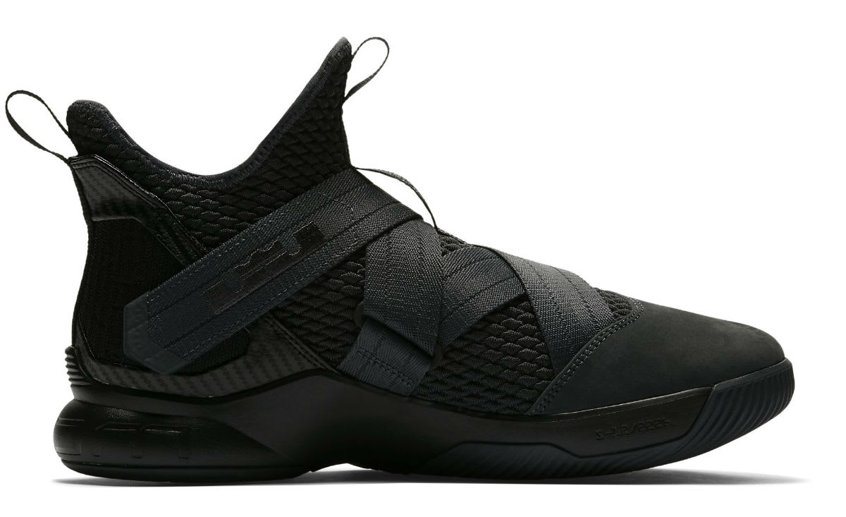 Nike LeBron Soldier 12 XII Zero Dark Thirty Triple Black Release Date AO4054-002 Medial