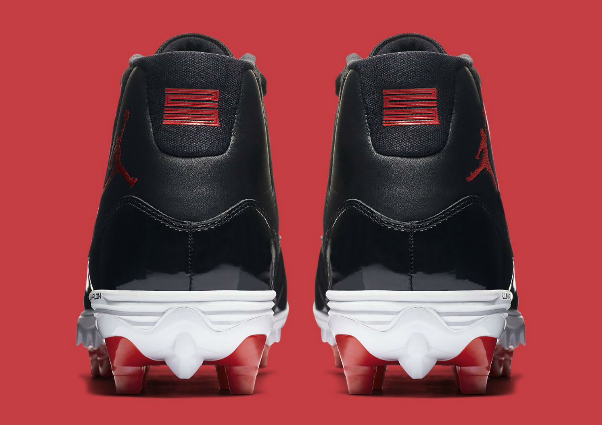 Air Jordan 11 XI Cleats Bred Release Date AO1561-010 Heel