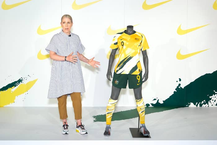 Nike designer Cassie Looker with Australia Matildas jersey