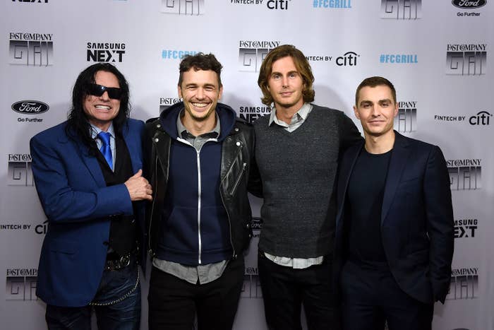 The Disaster Artist&#x27;s Tommy Wiseau, James Franco Greg Sestero and Dave Franco