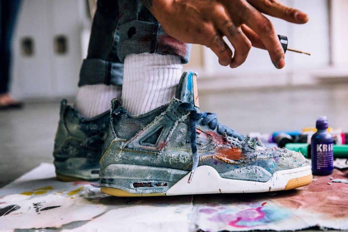 Distressed Levis Air Jordan 4