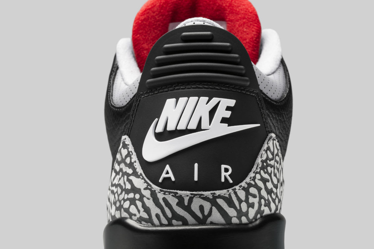 Air Jordan 3 III Black Cement Release Date 854262-001 Heel