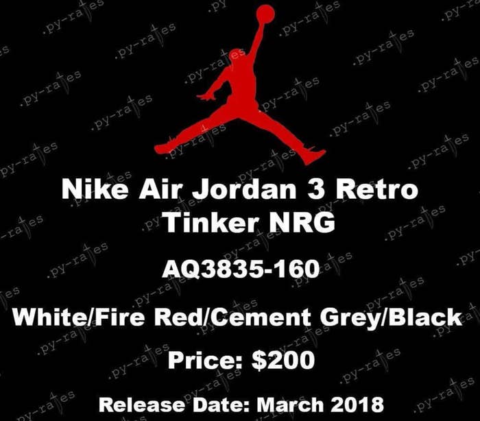 Air Jordan 3 Retro &#x27;Tinker NRG&#x27; White/Fire Red/Cement Grey/Black AQ3835-160 (Details)