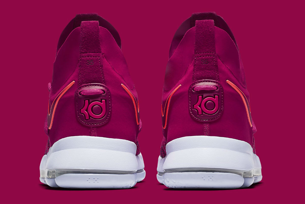 Nike KD 9 Elite Racer Pink Release Date Heel 878639-666