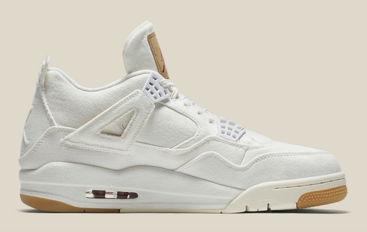 Levi&#x27;s x Air Jordan 4 White Demin Release Date AO2571-100 Medial