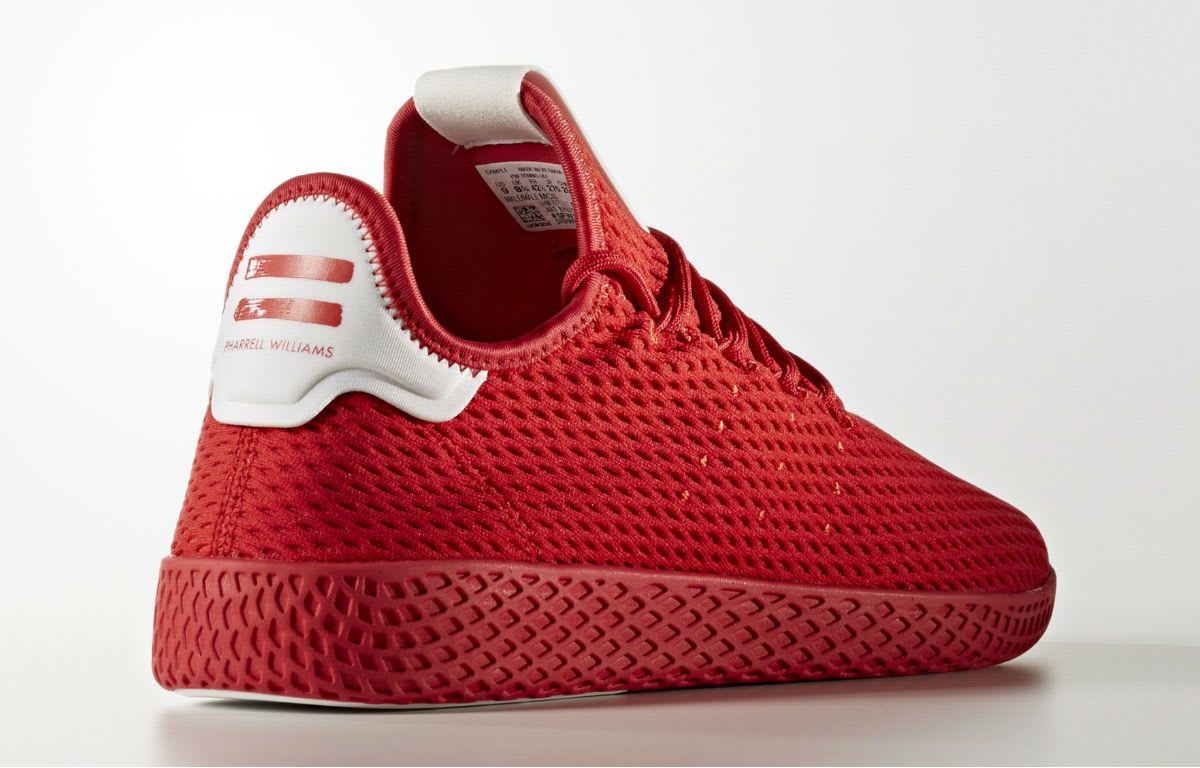 Pharrell x Adidas Tennis Hu Red Release Date Heel