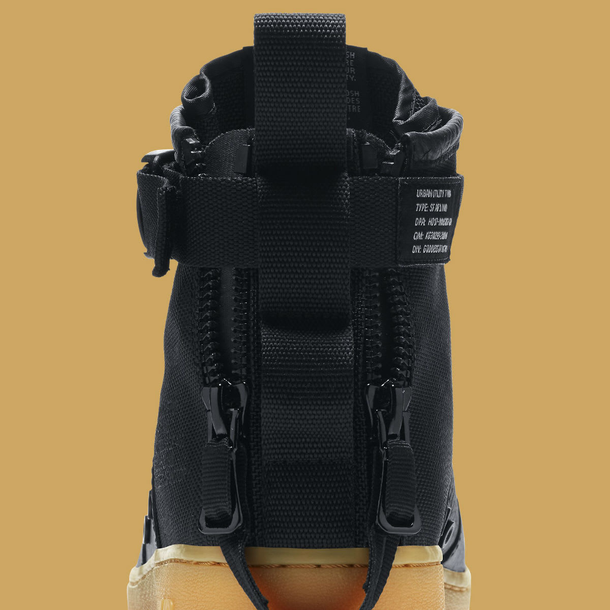 Nike SF Air Force 1 Mid Black/Gum Release Date Zipper 917753-003