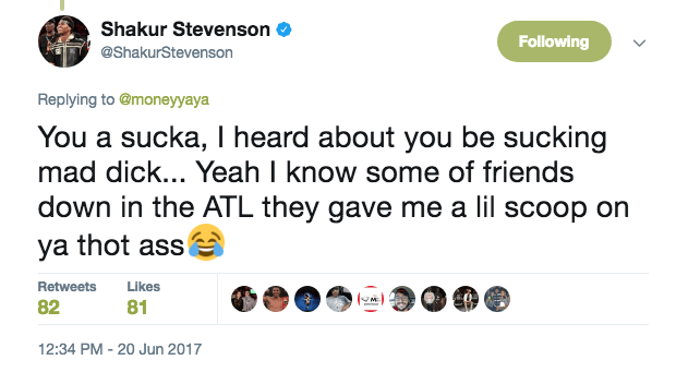 Shakur Stevenson deleted tweet 2.