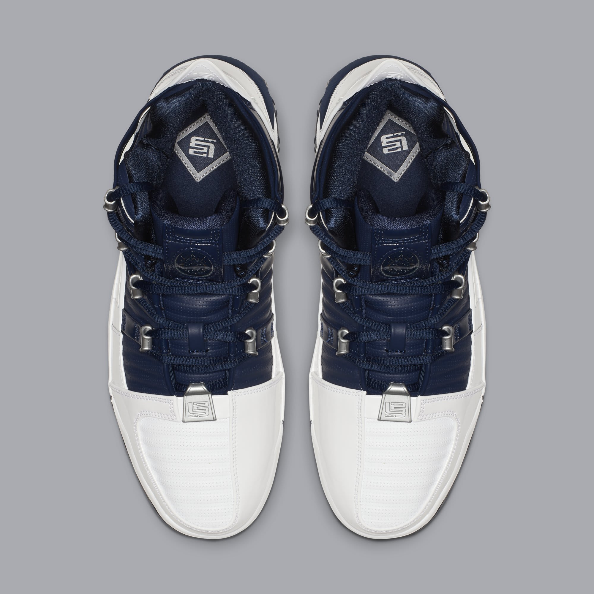 Nike Zoom LeBron 3 &#x27;White/Navy Blue/Silver&#x27; AO2434-103 (Top)