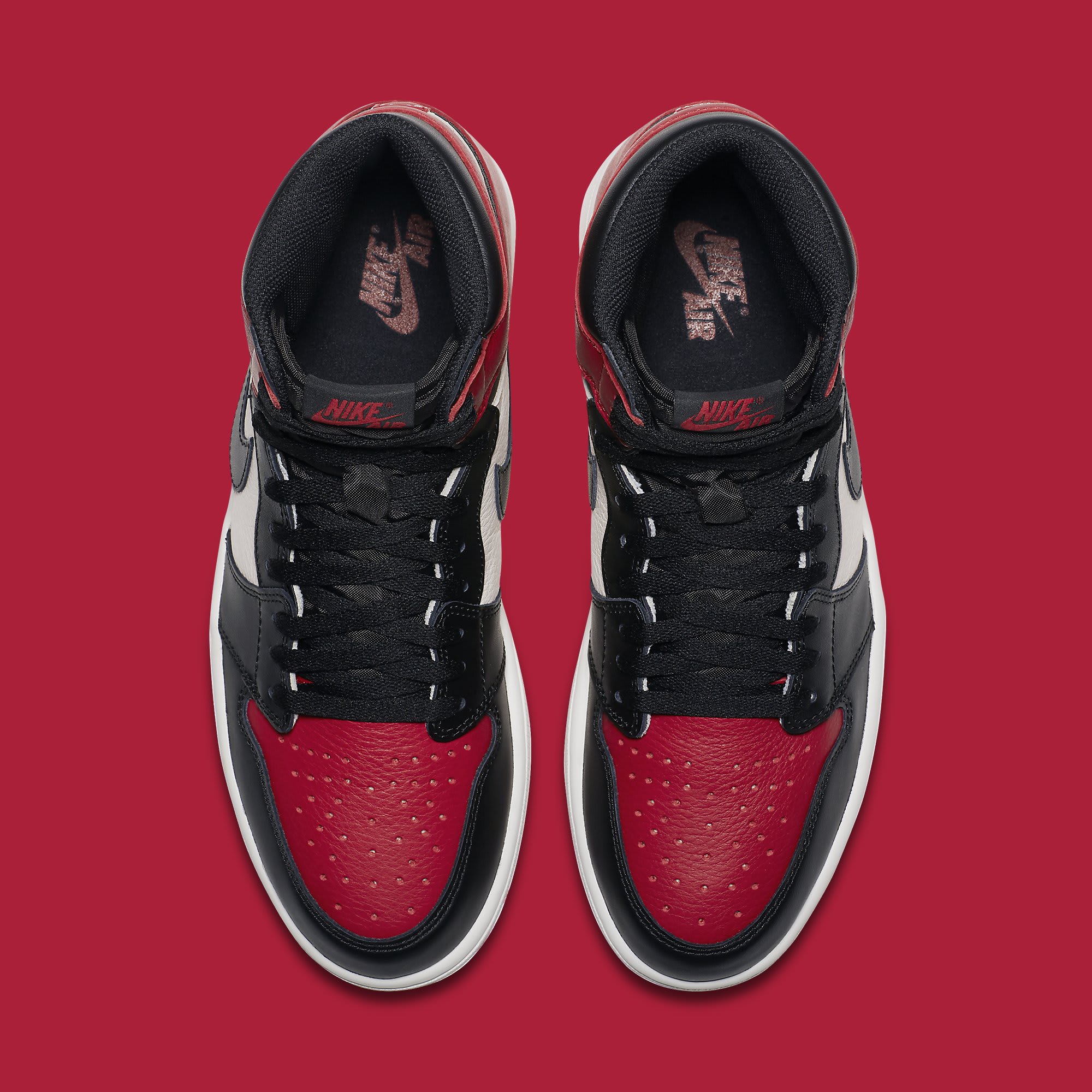 Air Jordan 1 &#x27;Bred Toe&#x27; Gym Red/Black-Summit White 555088-610 (Top)