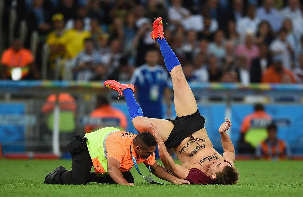 World Cup Final 2014 Run Onto Pitch Getty