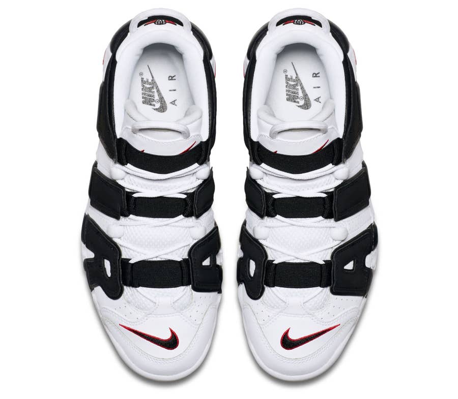 Air uptempo 96 hotsell white and black