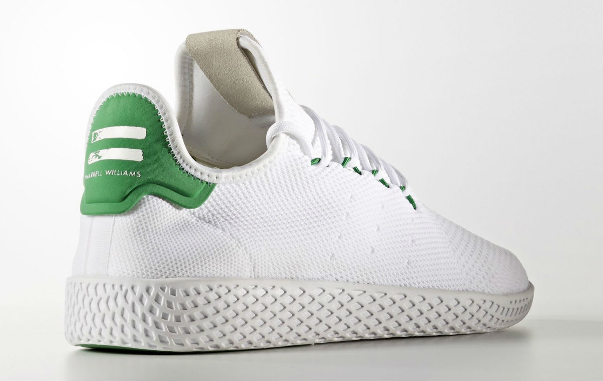 Pharrell x Adidas Tennis Hu White Green Release Date Lateral BA7828
