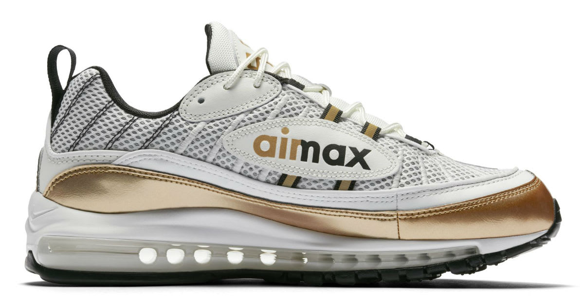 Air max cheap 98 gold white