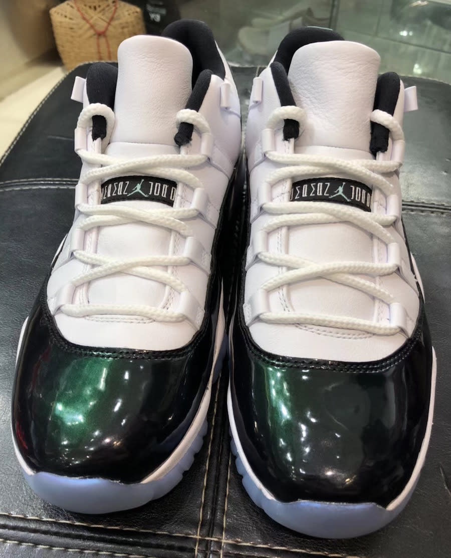 Air Jordan 11 Low &#x27;Easter&#x27; White/Emerald Rise-Black (Pair)