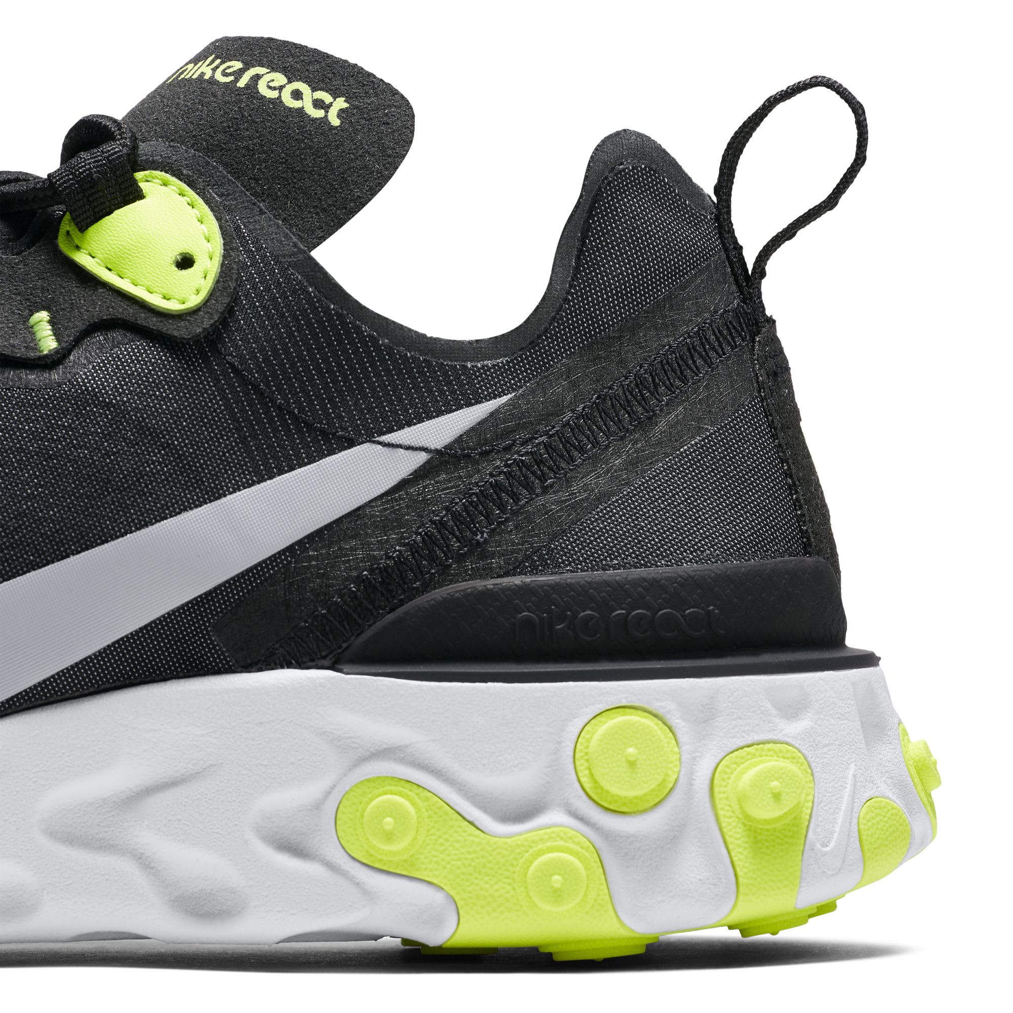 Nike React Element 55 &#x27;Black/Cool Grey/White/Volt&#x27; (Detail)