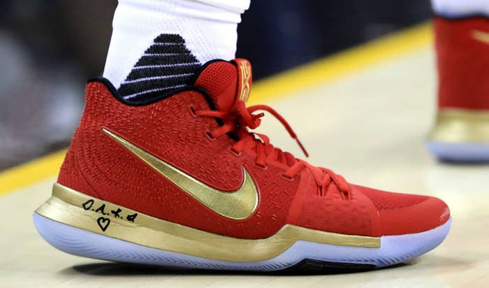 Kyrie Irving Nike Kyrie 3 Red/Gold Game 4 Finals PE