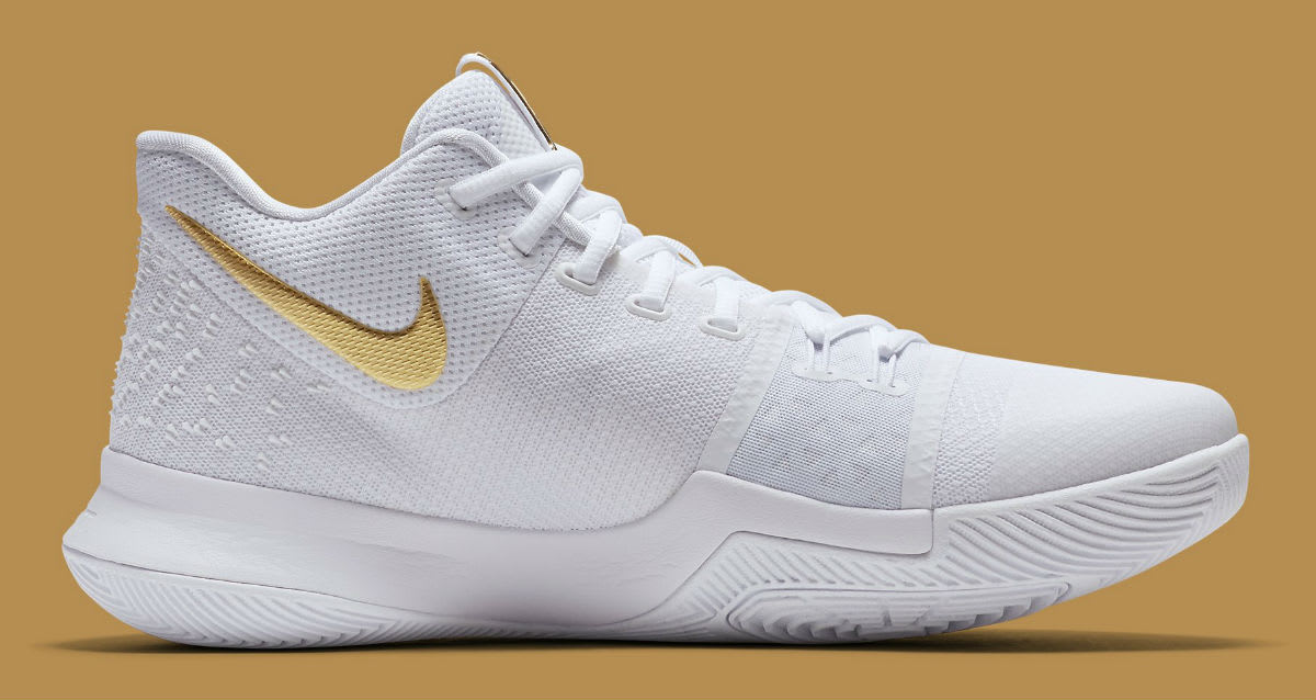 Nike Kyrie 3 White/Gold Release Date Medial 852396-902