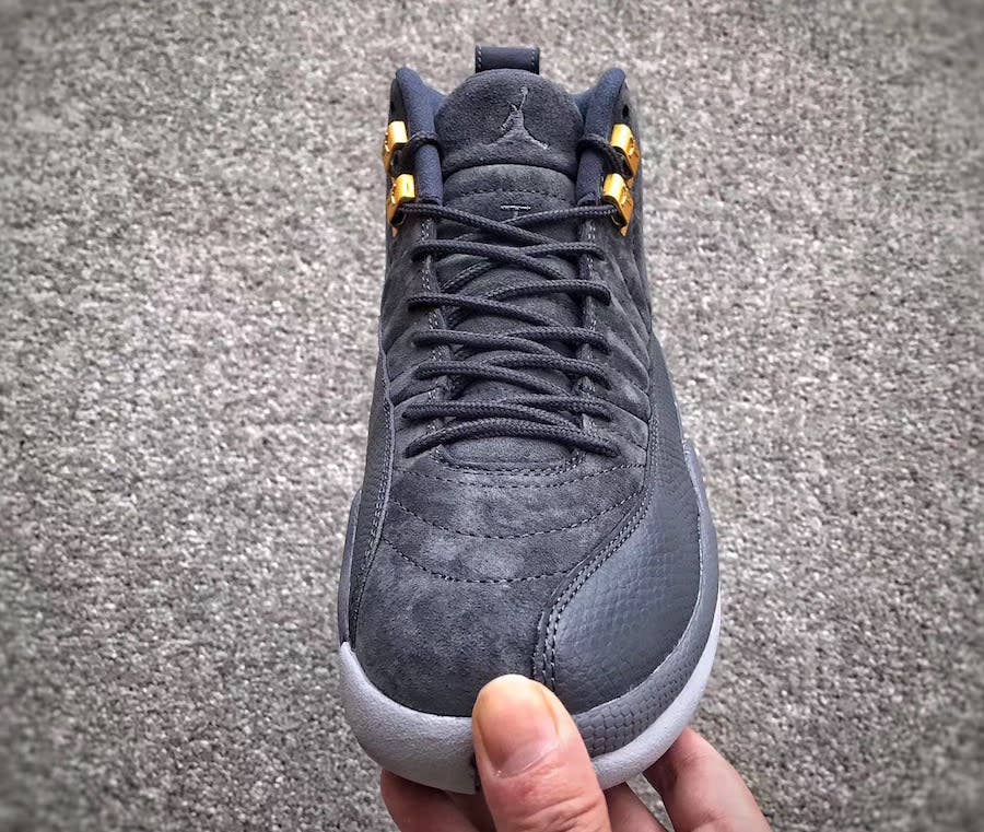 Retro 12 dark best sale grey suede
