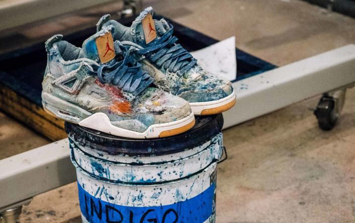 Distressing the Levi s x Air Jordan 4 Complex