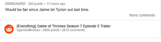 Reddit ponders what happened to Jaime Lannister at the end of Season 7, episode 4.