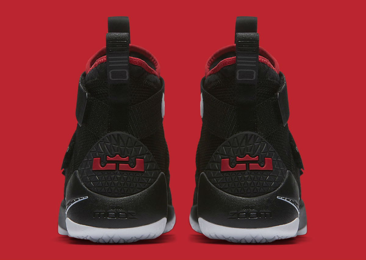 Nike LeBron Soldier 11 Bred Release Date Heel 897644-002