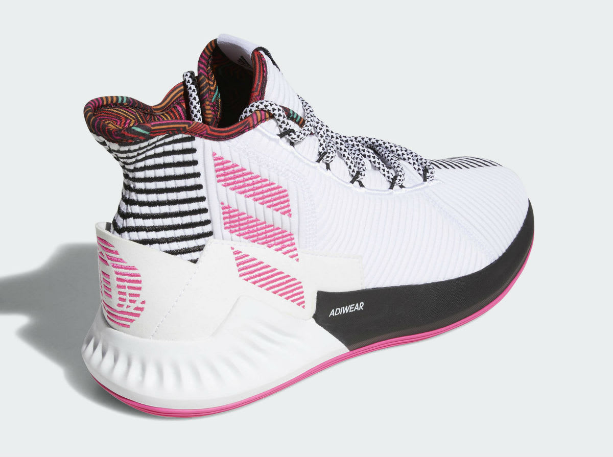 Adidas D Rose 9 White Black Pink Release Date BB7658 Back