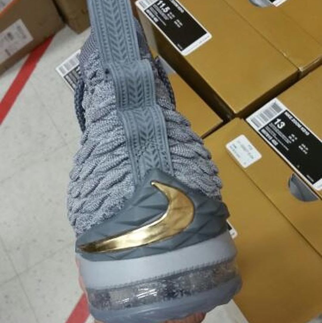 Nike LeBron 15 Grey Gold Release Date 897648-005 Heel