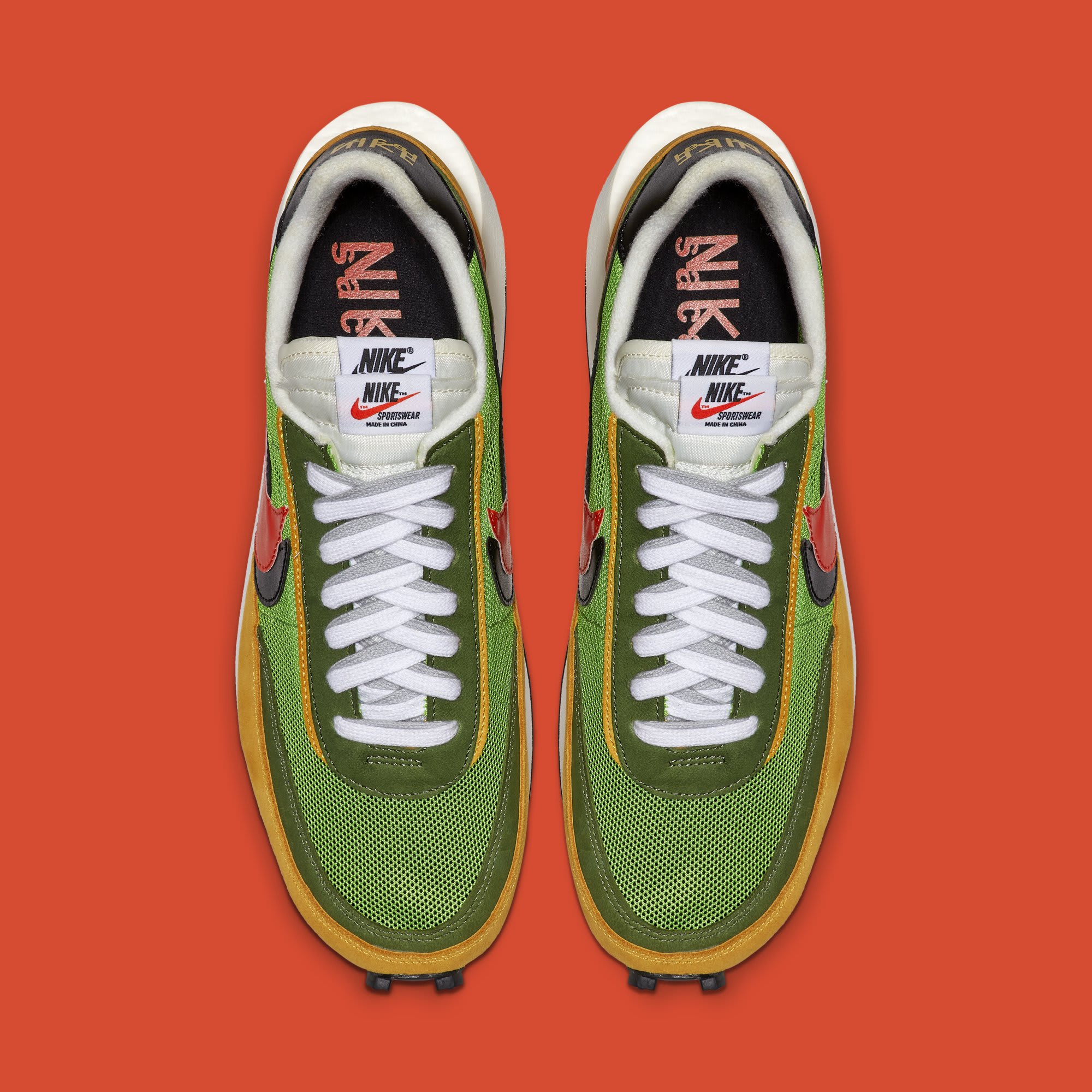 Sacai x Nike LDWaffle &#x27;Green Gusto/Safety Orange/Black&#x27; BV0073-300 (Top)