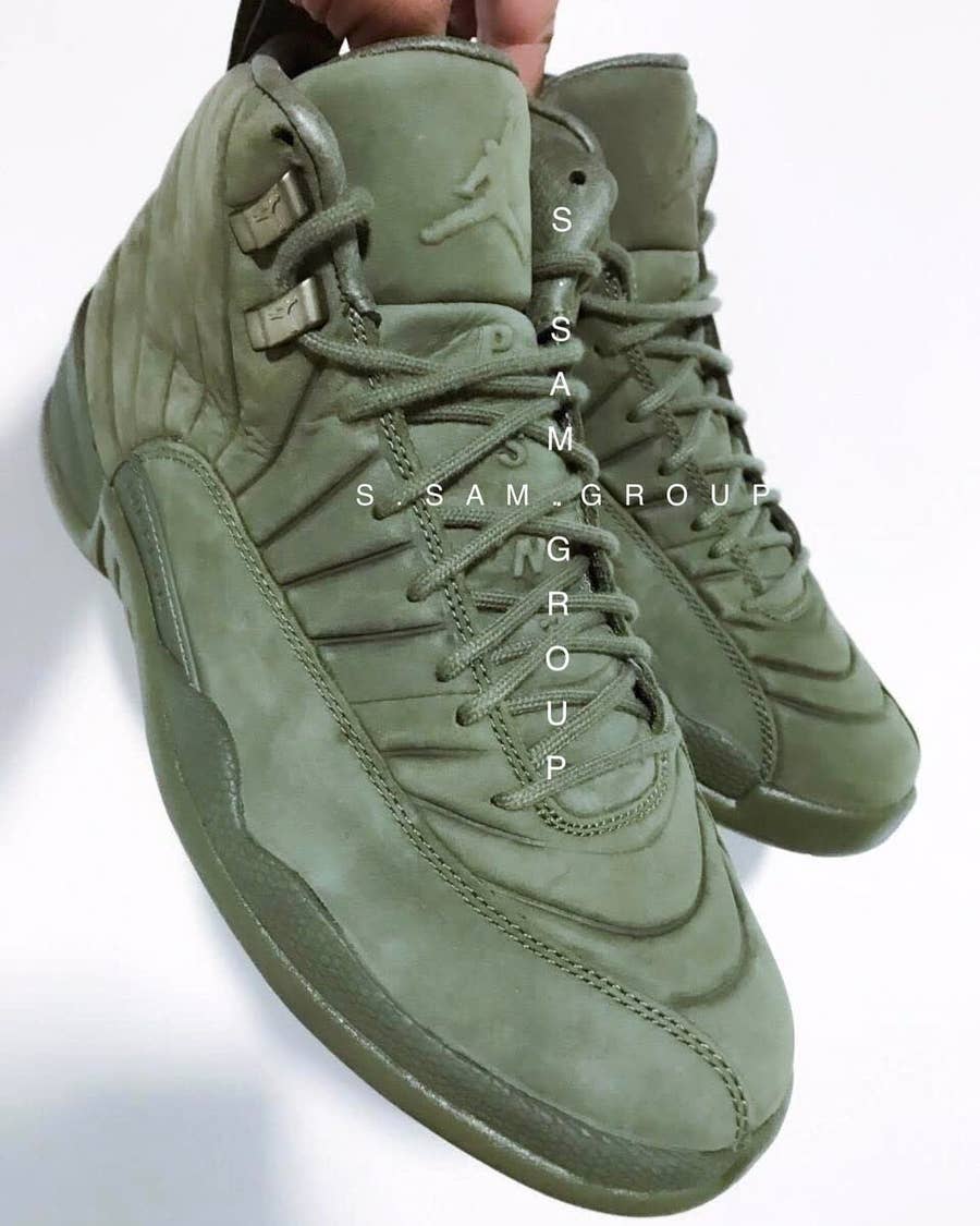 Jordan 12 olive green store 2018
