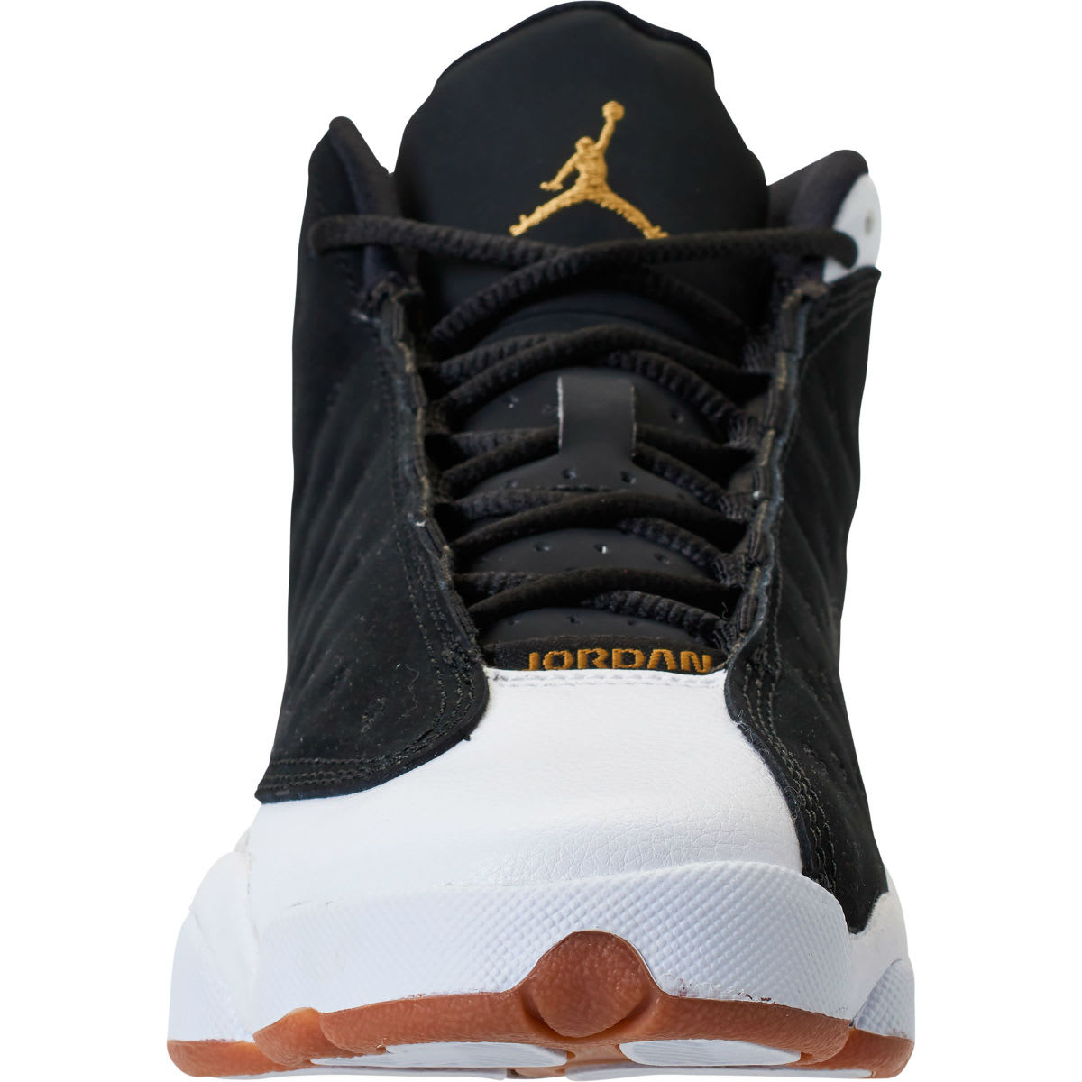 Air Jordan 13 Girls Black Gold White Gum Release Date 439358-021 Front