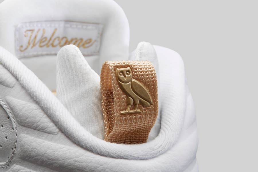 Air jordan 8 retro x ovo white/metallic gold-varsity red-blur top