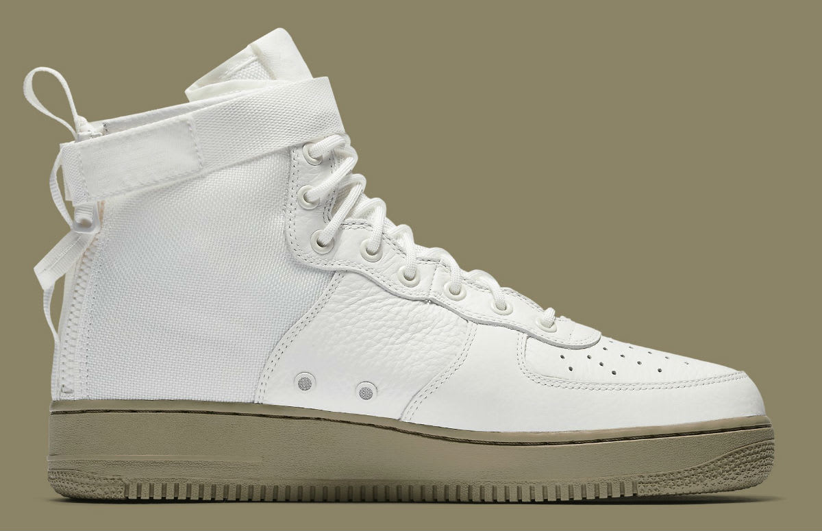 Nike SF Air Force 1 Mid Ivory Neutral Olive Release Date Medial 917753-101