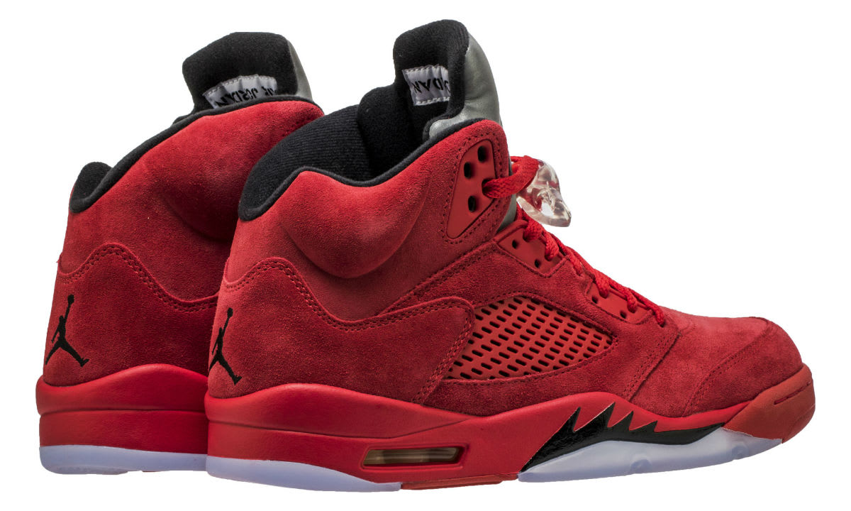 Jordan 5 red deals suede price