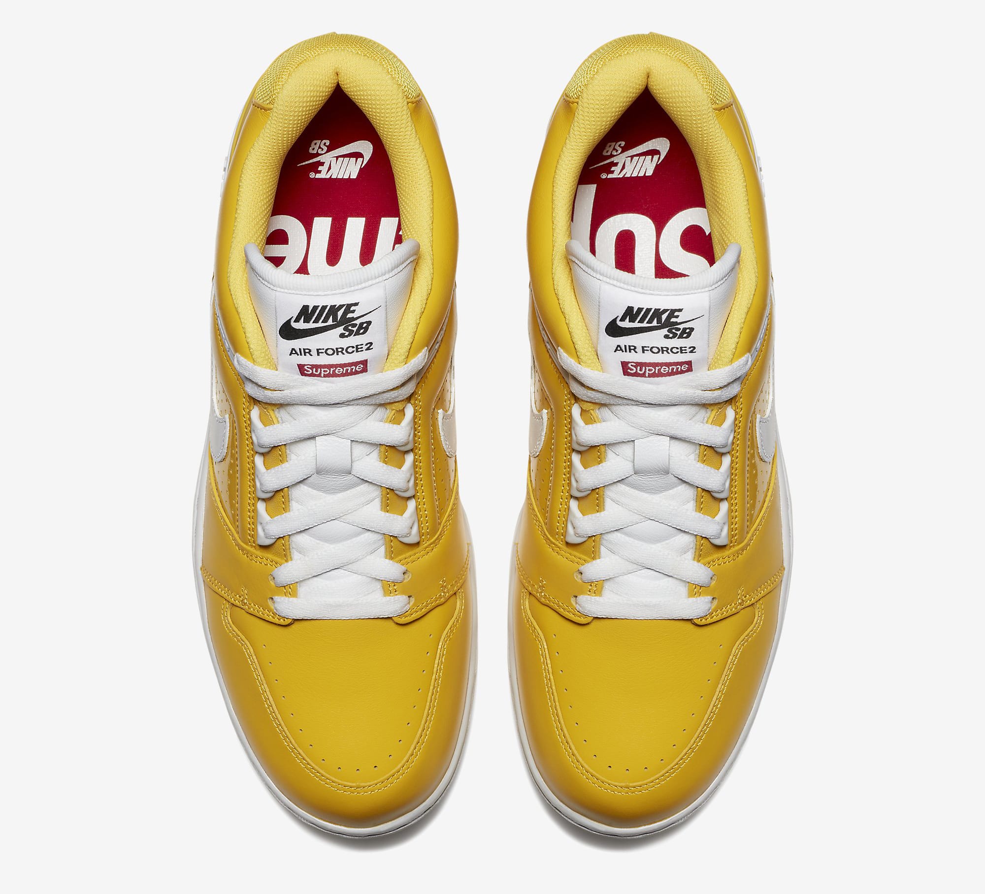 Supreme Nike SB Air Force 2 AA0871-717 Yellow Top