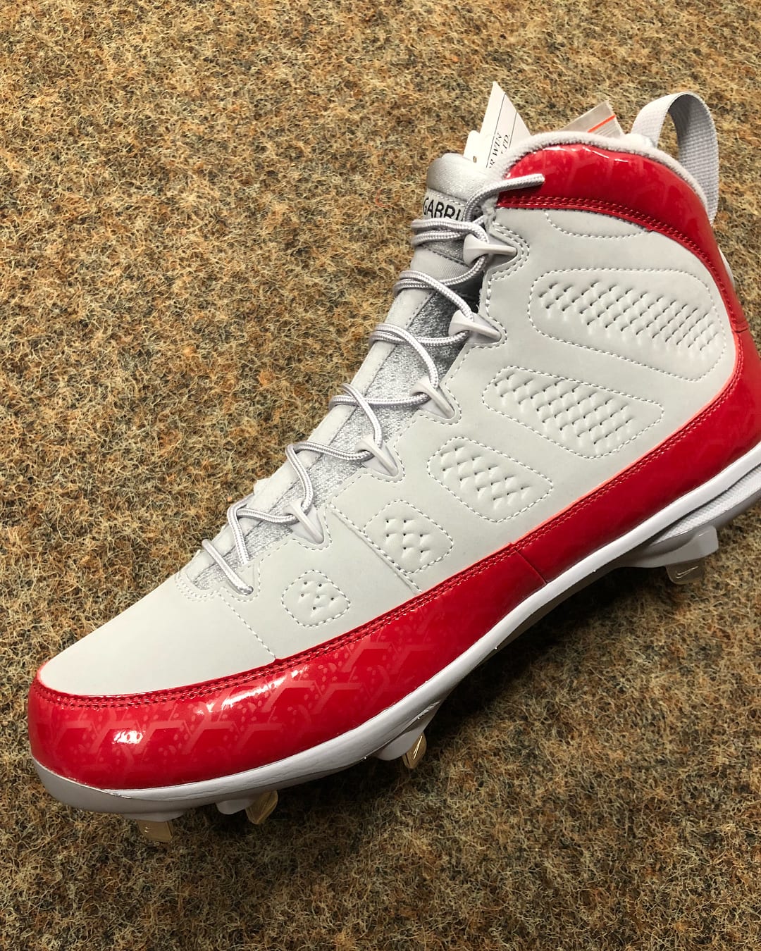 Gio Gonzalez Air Jordan 9 Grey Red PE