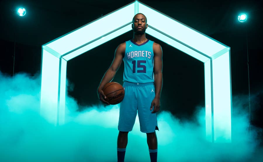 Jordan Charlotte Hornets NBA Uniforms 2017 2018 Season