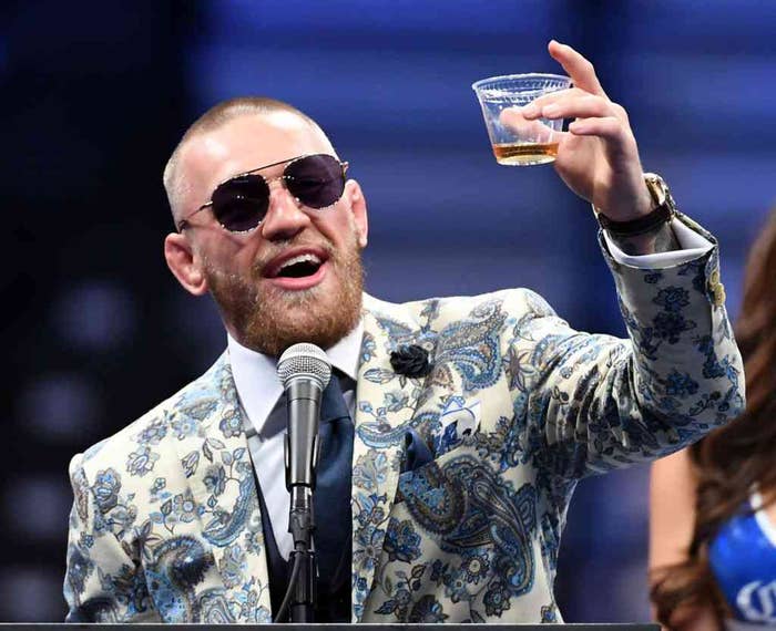 Conor McGregor Toast Post Fight Press Conference 2017