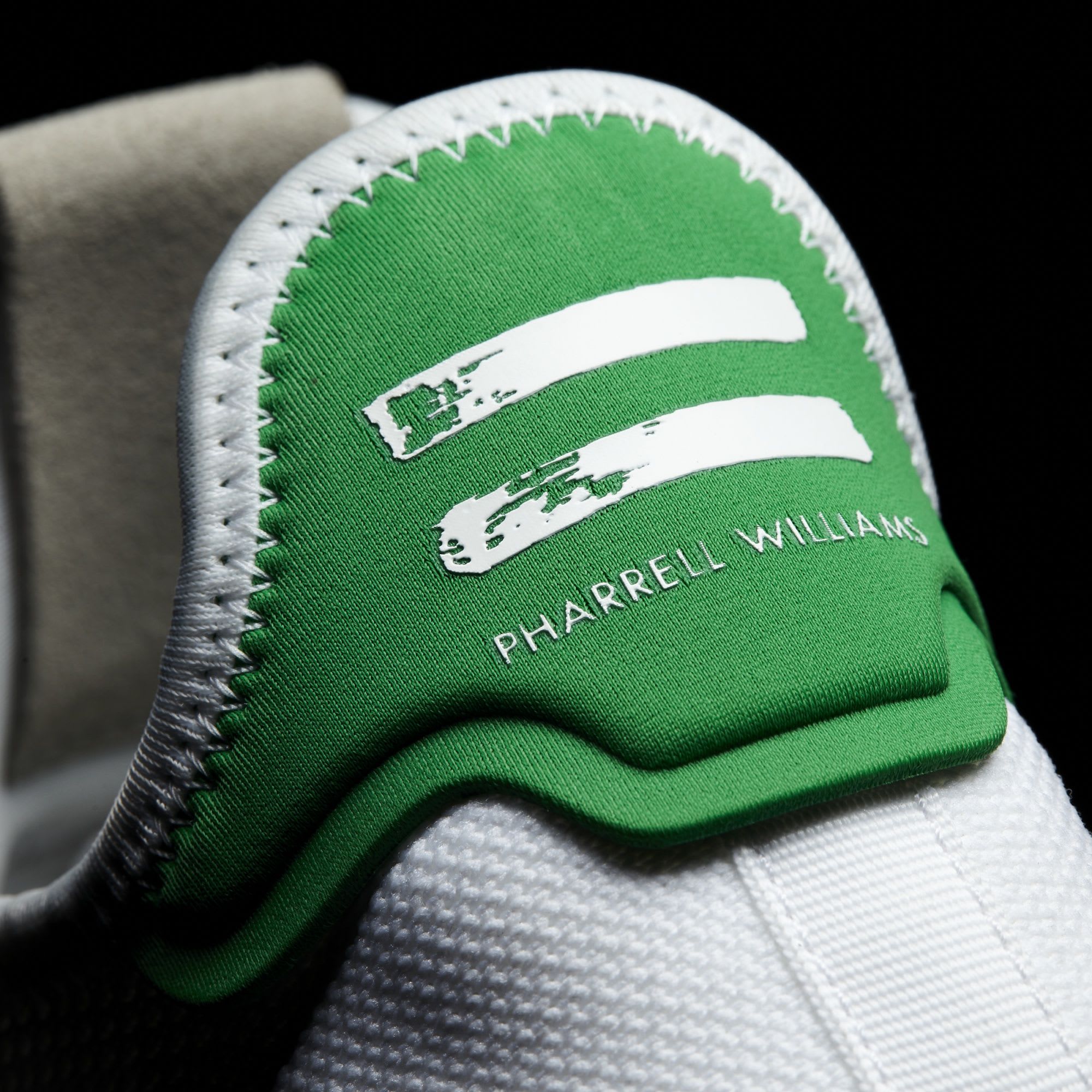 Pharrell x Adidas Tennis Hu White Green Release Date Heel BA7828