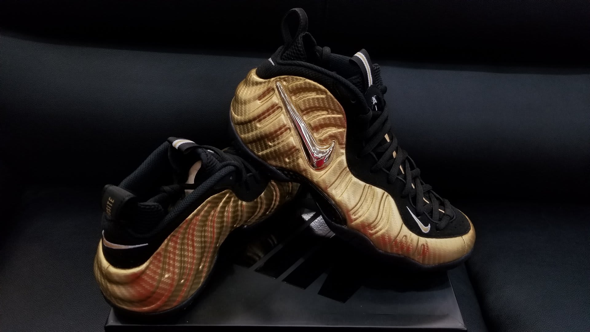 Air foamposite hot sale pro gold