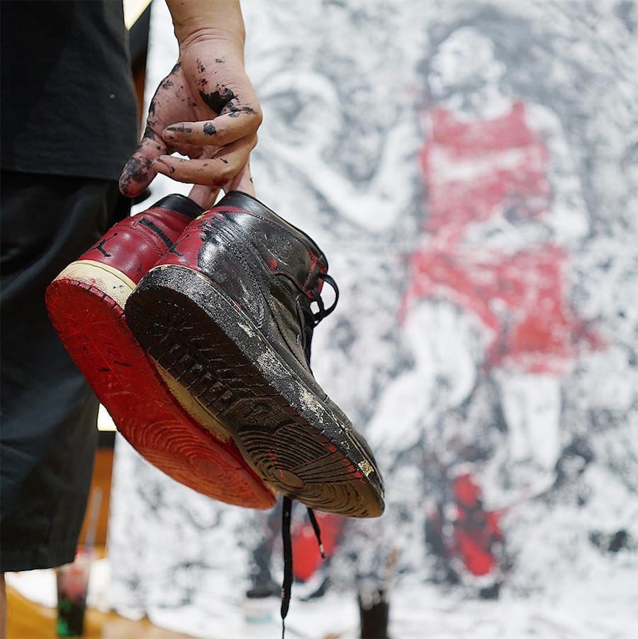 Artist Paints Michael Jordan with Air Jordans (4)