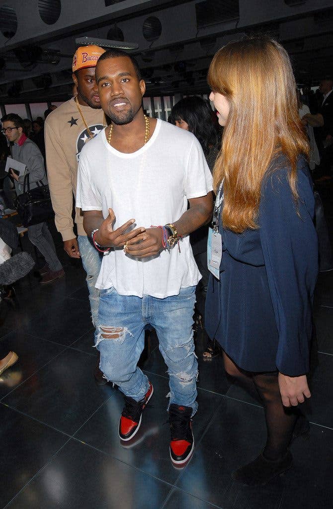 Kanye West Wearing Air Jordan 1 Bred - Air Jordans, Release