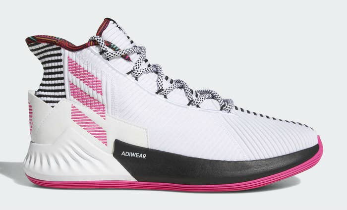 Adidas D Rose 9 White Black Pink Release Date BB7658 Profile
