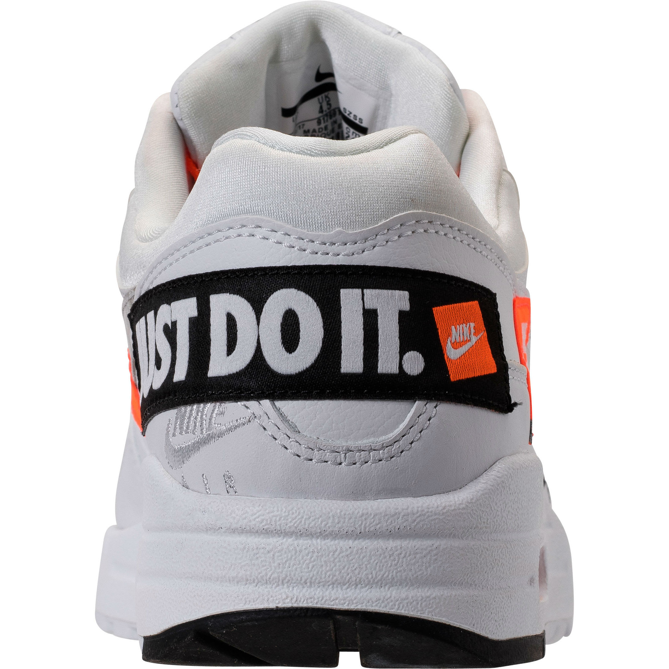 Nike Air Max 1 Just Do It White Release Date 917691-100 Heel