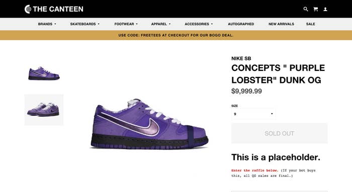Concepts x Nike SB Dunk Low &#x27;Purple Lobster&#x27; Canteen